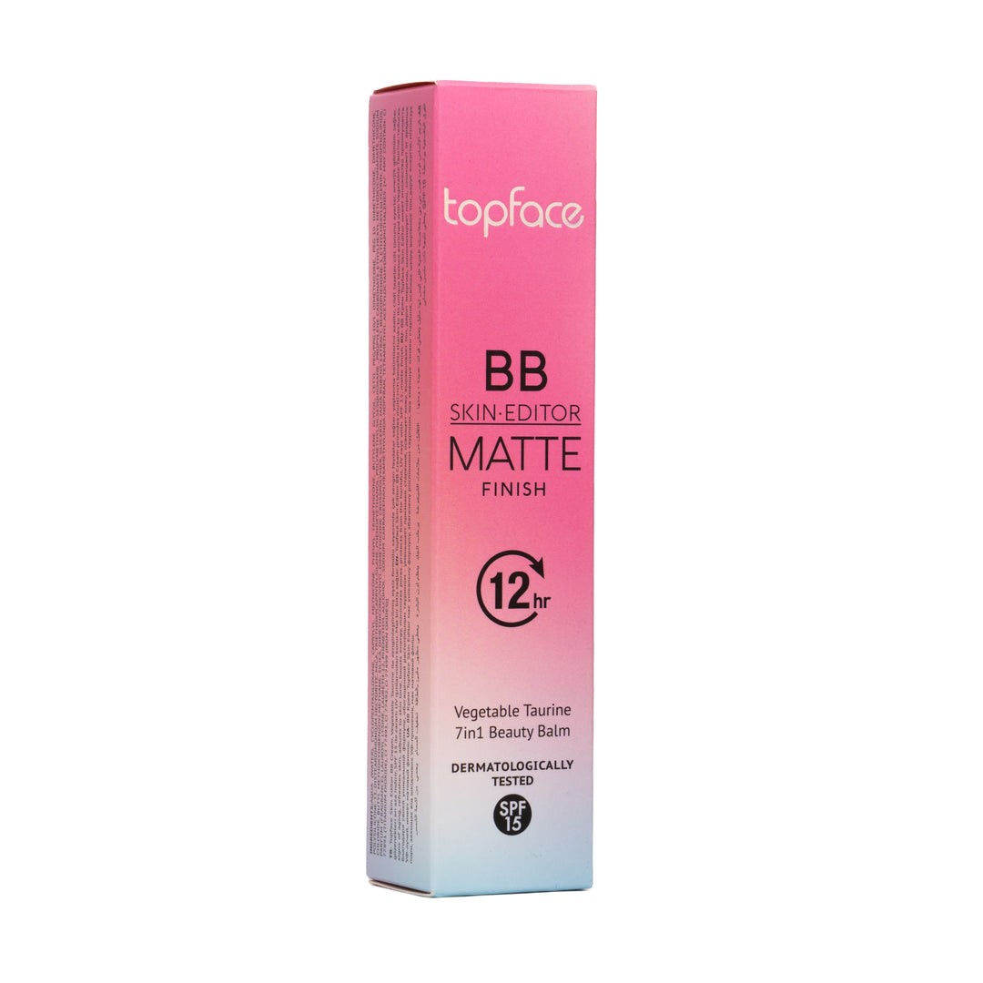 topface BB Skin Editor Matte Finish 12Hr Spf15 - 30ml| توب فيس كريم بي بي سكين إديتور  لمسة مطفية يدوم 12 ساعة -30 مل