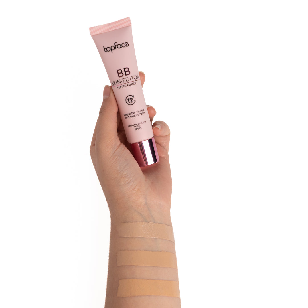 topface BB Skin Editor Matte Finish 12Hr Spf15 - 30ml| توب فيس كريم بي بي سكين إديتور  لمسة مطفية يدوم 12 ساعة -30 مل