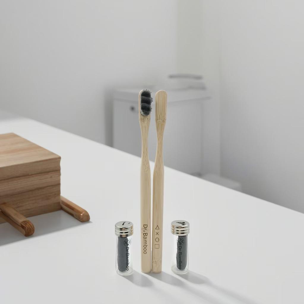 DR. BAMBOO Toothbrush & Floos | دكتور بامبو فرشاة أسنان وخيط تنظيف الأسنان