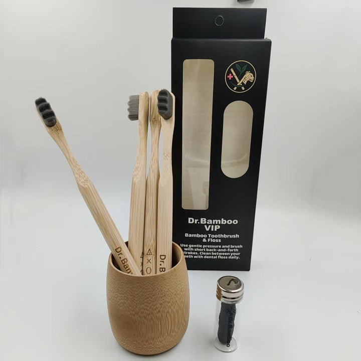 DR. BAMBOO Toothbrush & Floos | دكتور بامبو فرشاة أسنان وخيط تنظيف الأسنان