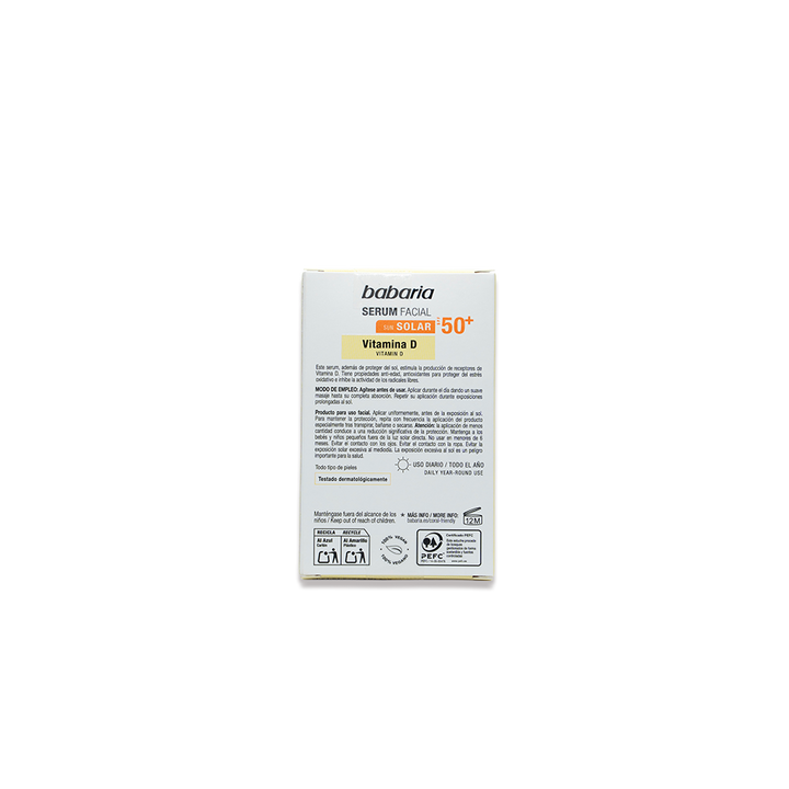 BABARIA Sun Solar Sérum Facial Vitamina D SPF 50+ - 30ml | باباريا سيروم واقي شمسي SPF 50+ - 30مل