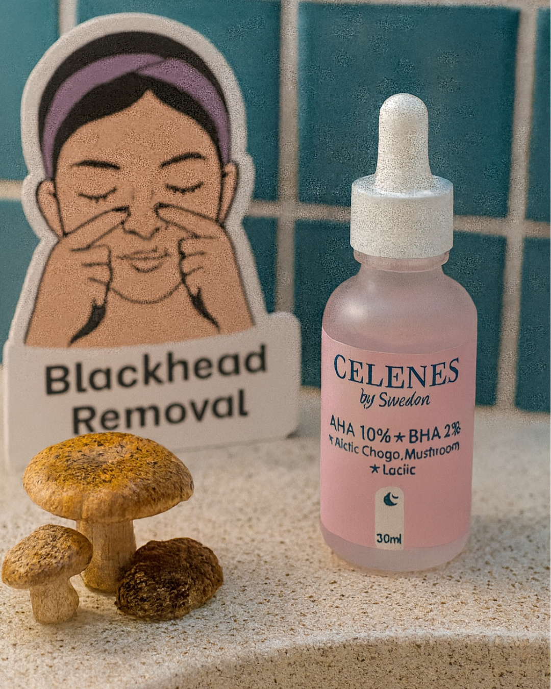 Celenes AHA 8% + BHA 2%+ Lactic +Arctic Chaga Mushroom - 30ml | AHA 8% + BHA 2%+ سيلينس سيروم لاكتيك + فطر تشاجا القطبي - 30 مل