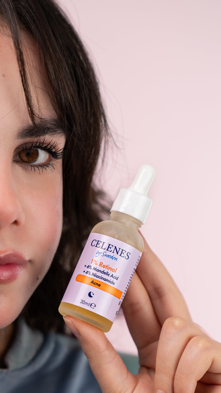 Celenes by Sweden 1% Retinol + 4% Mandelic Acid + 4% Niacinamide Acne - 30ml | سيلينس سيروم الريتينول والمانديليك اسيد والنياسيناميد - 30 مل
