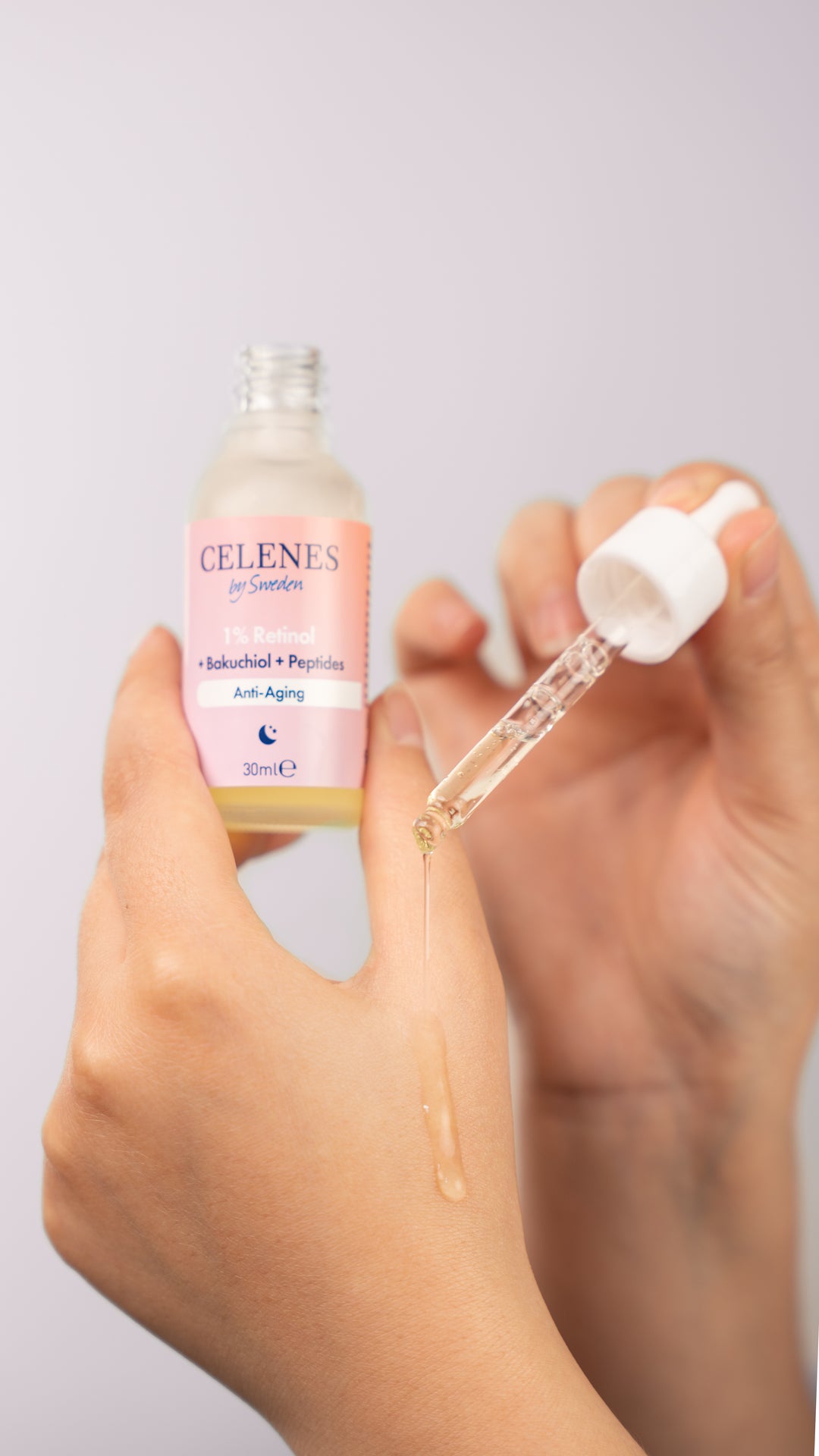 Celenes by Sweden 1% Retinol + Bakuchiol + Peptides Anti- Aging - 30ml | سيلينس سيروم الريتينول والبكاتشيول والببتديات - 30 مل