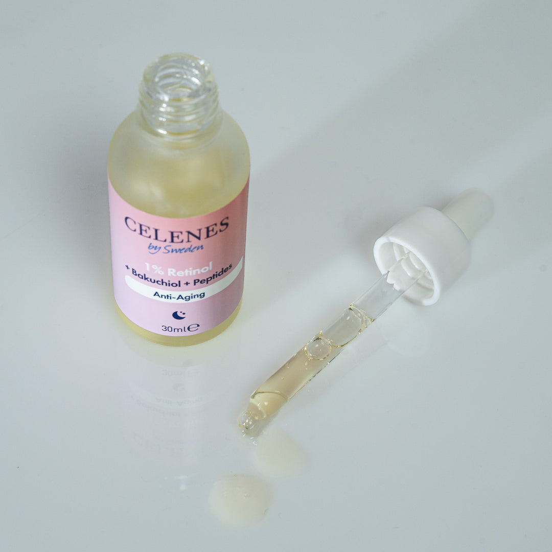 Celenes by Sweden 1% Retinol + Bakuchiol + Peptides Anti- Aging - 30ml | سيلينس سيروم الريتينول والبكاتشيول والببتديات - 30 مل
