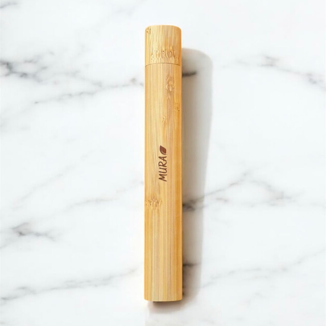 Mura Bamboo Toothbrush Case | مورا حافظة فرشاة الأسنان من خشب البامبو الطبيعي