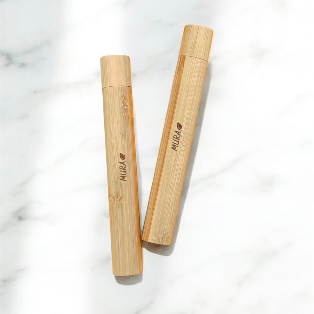 Mura Bamboo Toothbrush Case | مورا حافظة فرشاة الأسنان من خشب البامبو الطبيعي