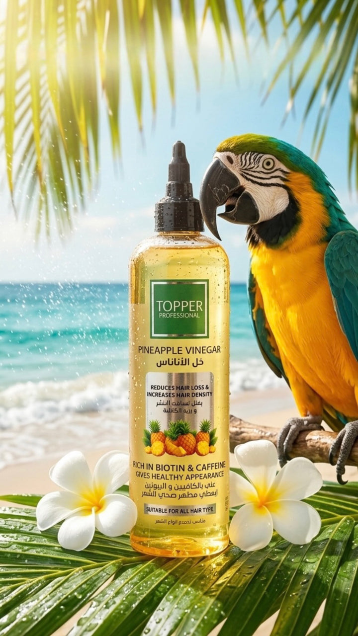 TOPPER PROFESSIONAL Reduces Hair Loss Increases Hair Density - 400ml | توبير خل الأناناس لتقليل تساقط الشعر - 400مل