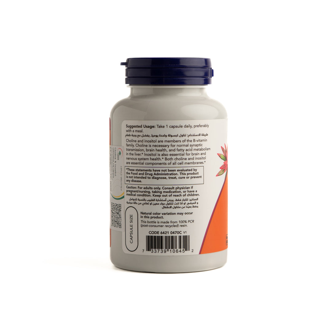 now Choline & Inositol - 100 Capsules | ناو كولين وإنوزيتول – 100 كبسولة