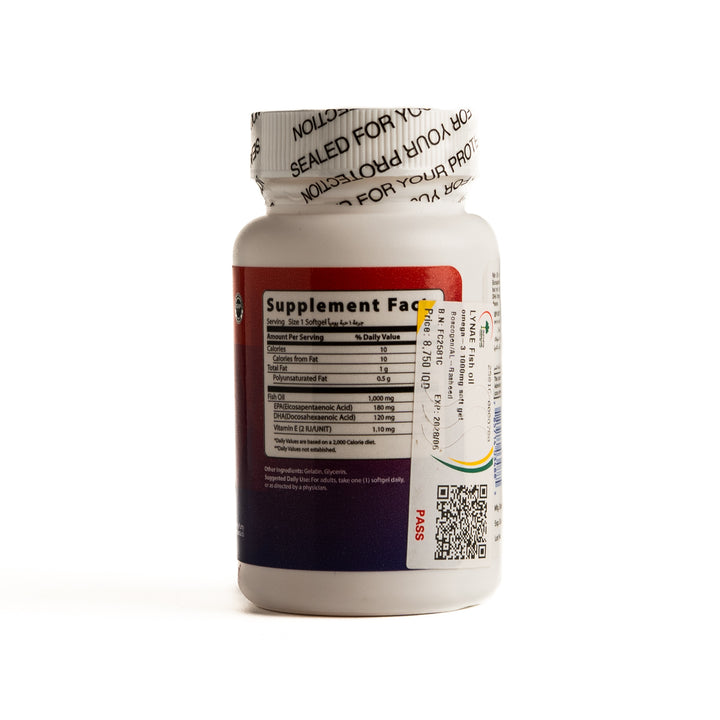 LYNAE Fish Oil Omega -3 - 30 Softgel | ليناي مستخلص زيت السمك أوميغا-3 1000 ملغ - 30 سوفت جل
