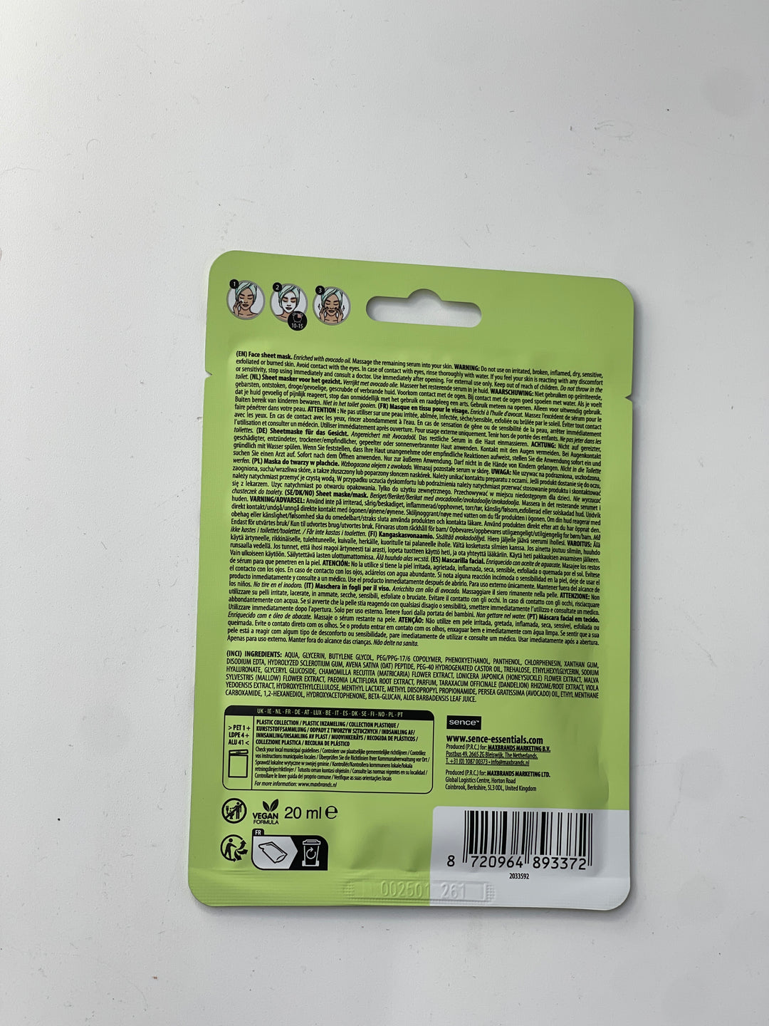 Sence Beauty You Had Me At Avocado Face Sheet Mask - 20ml | سينس بيوتي ماسك ورقي للوجه - 20 مل