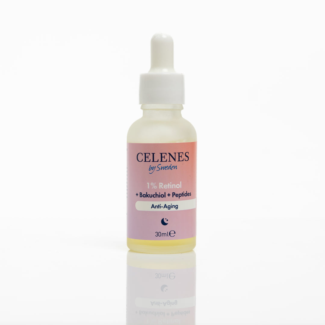 Celenes by Sweden 1% Retinol + Bakuchiol + Peptides Anti- Aging - 30ml | سيلينس سيروم الريتينول والبكاتشيول والببتديات - 30 مل