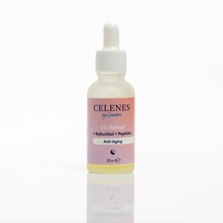 Celenes by Sweden 1% Retinol + Bakuchiol + Peptides Anti- Aging - 30ml | سيلينس سيروم الريتينول والبكاتشيول والببتديات - 30 مل