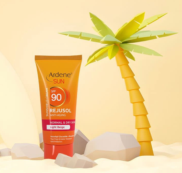 Ardene light beige sunscreen SPF90 - 50ml | اردن كريم واقي شمسي بلون بيج فاتح - ٥٠ مل