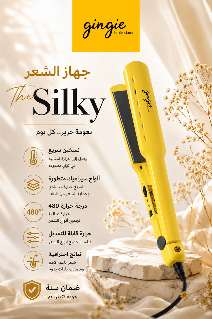 Gingie Professional The Silky Hair Straightener | جنجي بروفيشنال جهاز  لتمليس الشعر