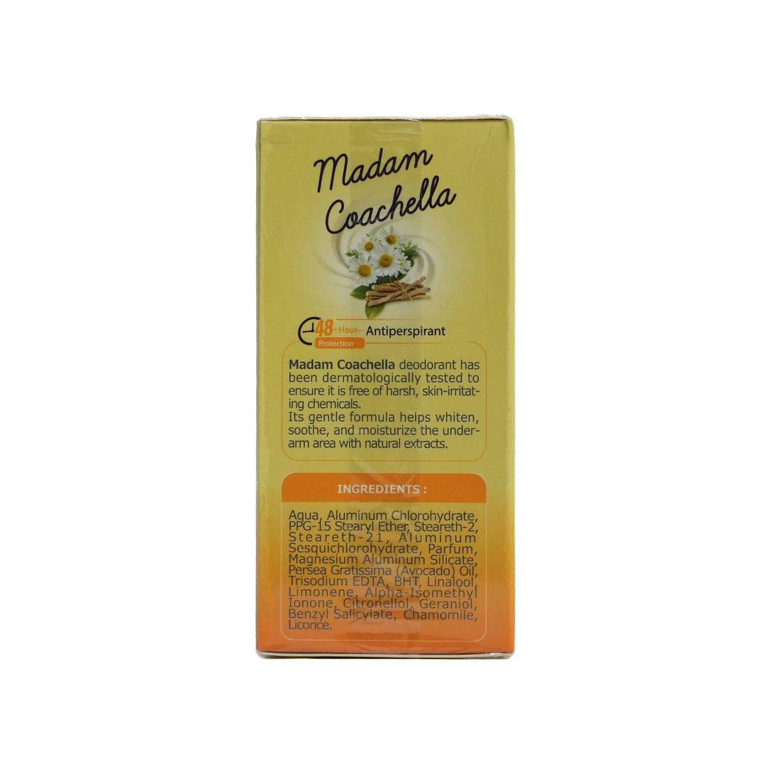 Madam Coachella Deodorant Roll On Soft Botanical Formula 48H - 55g | مدام كوتشيلا رول اون مزيل تعرق بتركيبة نباتية - 55 غرام