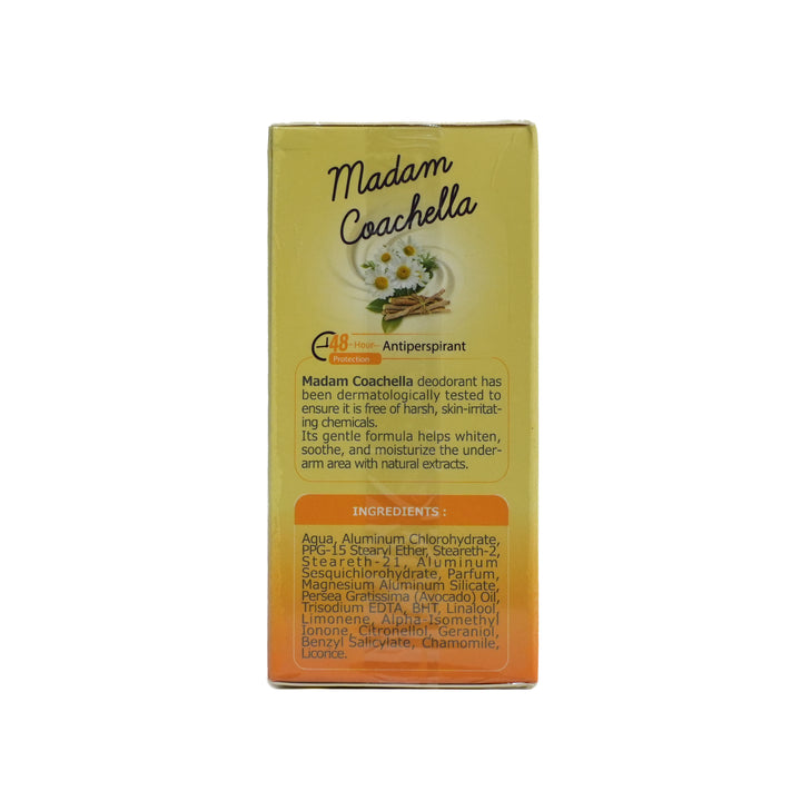 Madam Coachella Deodorant Roll On Soft Botanical Formula 48H - 55g | مدام كوتشيلا رول اون مزيل تعرق بتركيبة نباتية - 55 غرام