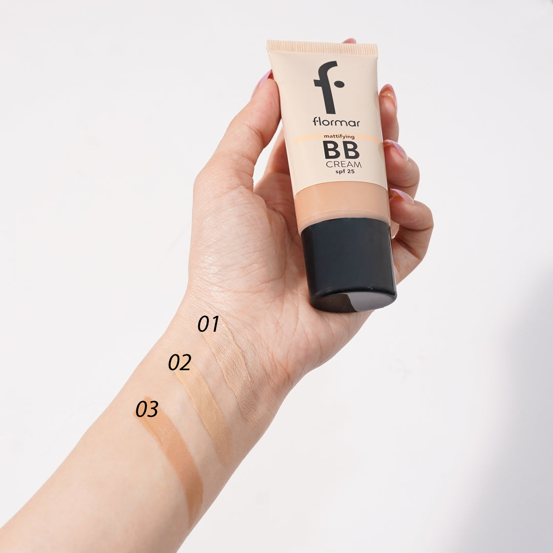 Flormar Bb Cream Mattifying Spf25 - 35ml | فلورمار بي بي كريم مطفأ اللمعة بعامل حماية من الشمس 25 - 35 مل
