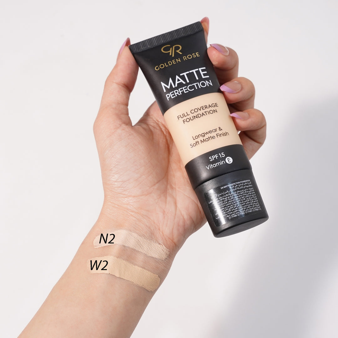 GOLDEN ROSE Matte Perfection Full Coverage Foundation - 35ml | كولدن روز كريم أساس مات بتغطية عالية - 35 مل