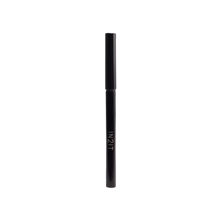 IN2IT black cosmetic pencil with slim black casing and silver IN2IT branding.