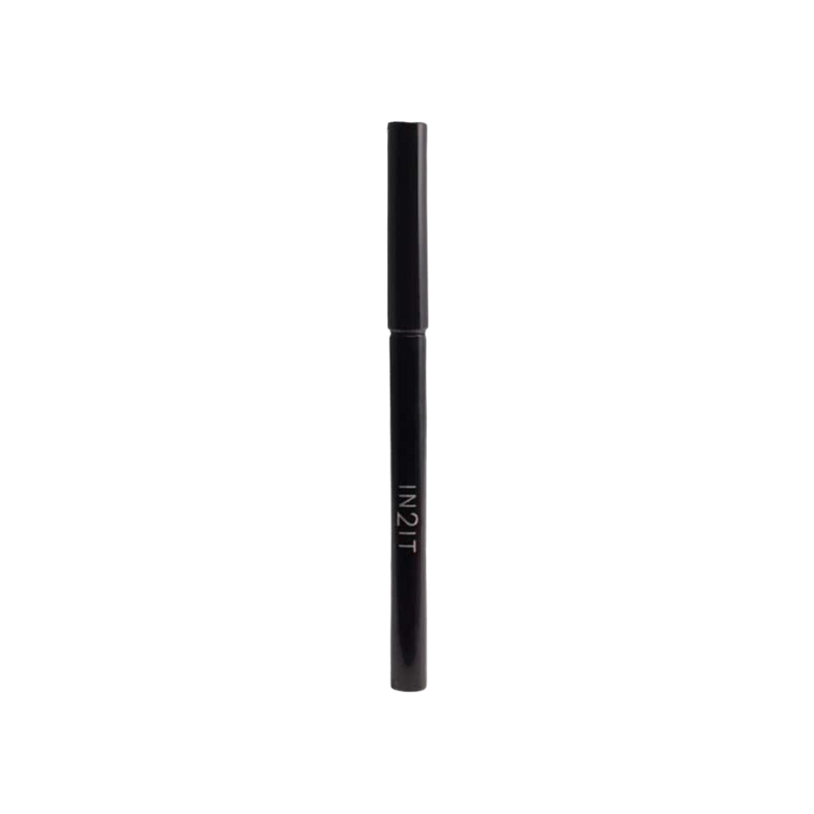 IN2IT black cosmetic pencil with slim black casing and silver IN2IT branding.