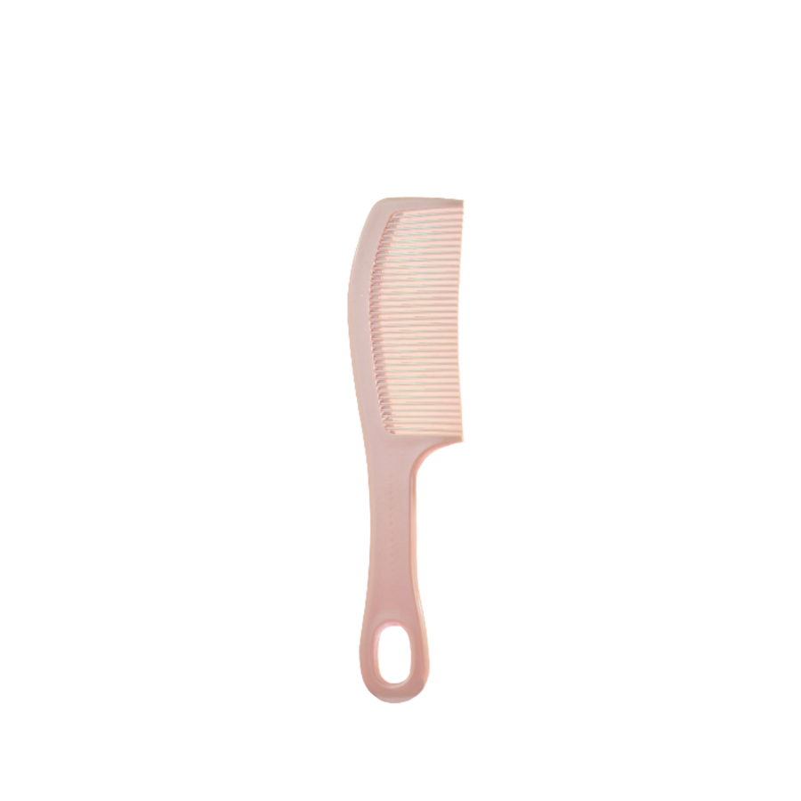 Ivory pink comb with fine, evenly spaced teeth, designed for smooth hair detangling.