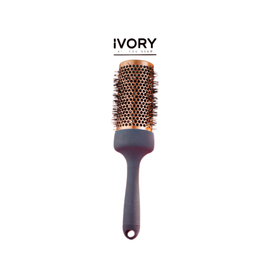 This image shows a round hairbrush from Ivory, ideal for styling and smoothing hair.
