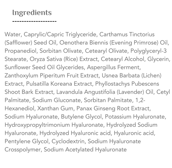 haruharu wonder BLACK RICE 10 Hyaluronic Cream  - 50ml | هاروهارو وندر كريم الوجه بالأرز الاسود و الهيالورونيك اسيد - 50 مل