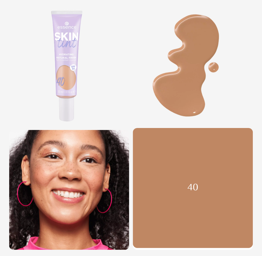 Essence Skin Tint Hydrating Natural Finish - 30ml | ايسنس كريم أساس خفيف مع حماية من الشمس - 30 مل