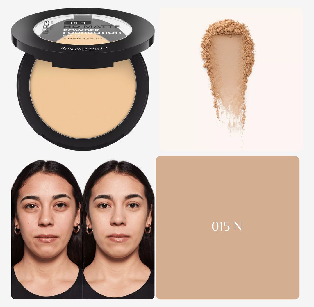 Catrice 18H Hd Matte Powder Foundation - 8g | كاتريس كريم أساس بودرة 18 ساعة بتأثير مطفي - 8 غرام
