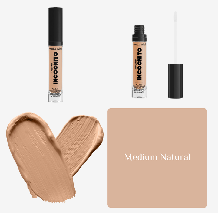 wet n wild MEGA LAST INCOGNITO ALL-DAY FULL COVERAGE CONCEALER - 5.5ml | ويت ان وايلد كونسيلر بتغطية عالية يدوم طوال اليوم - 5.5 مل