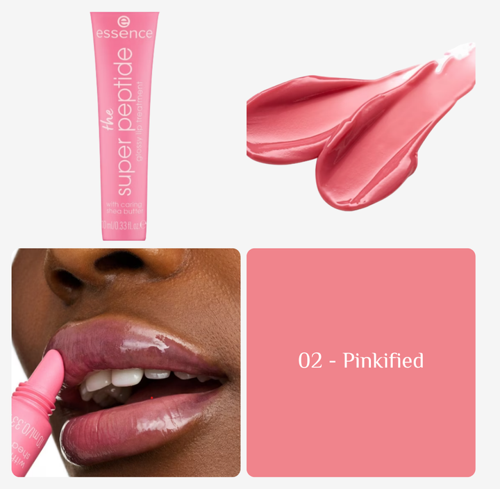 essence Lipgloss The Super Peptide Glossy Lip Treatment - 10ml | ايسنس غلوس مرطب لامع للشفاه مع ببتيدات - 10 مل