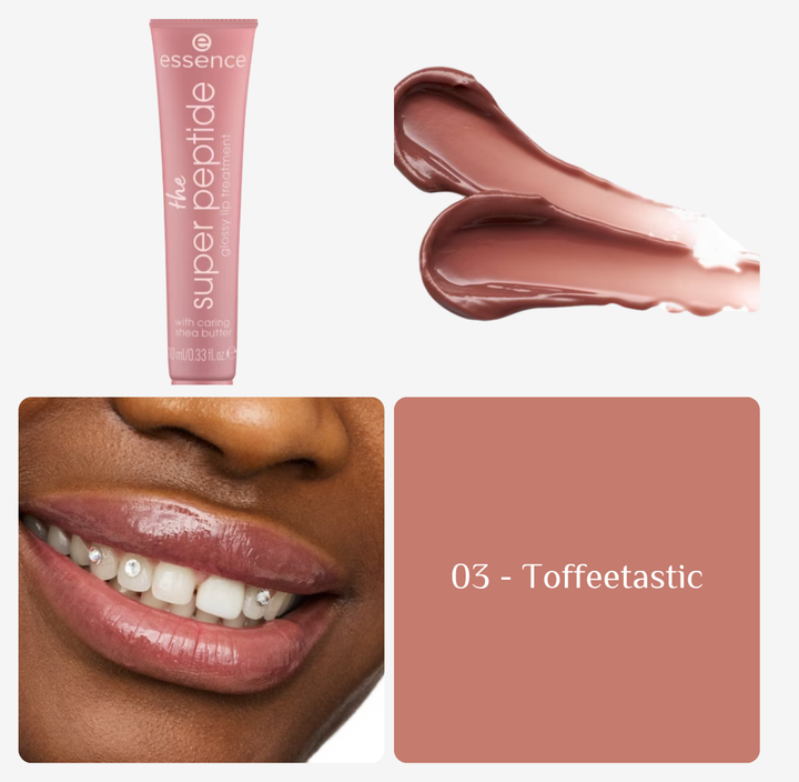 essence Lipgloss The Super Peptide Glossy Lip Treatment - 10ml | ايسنس غلوس مرطب لامع للشفاه مع ببتيدات - 10 مل