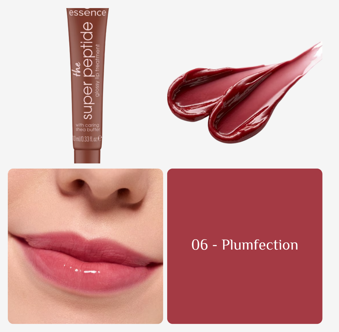 essence Lipgloss The Super Peptide Glossy Lip Treatment - 10ml | ايسنس غلوس مرطب لامع للشفاه مع ببتيدات - 10 مل