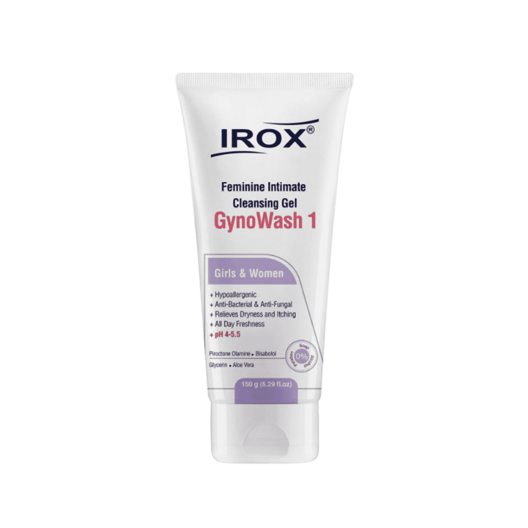 IROX Gyno Wash 1 feminine intimate cleansing gel, white tube with purple label, 150g