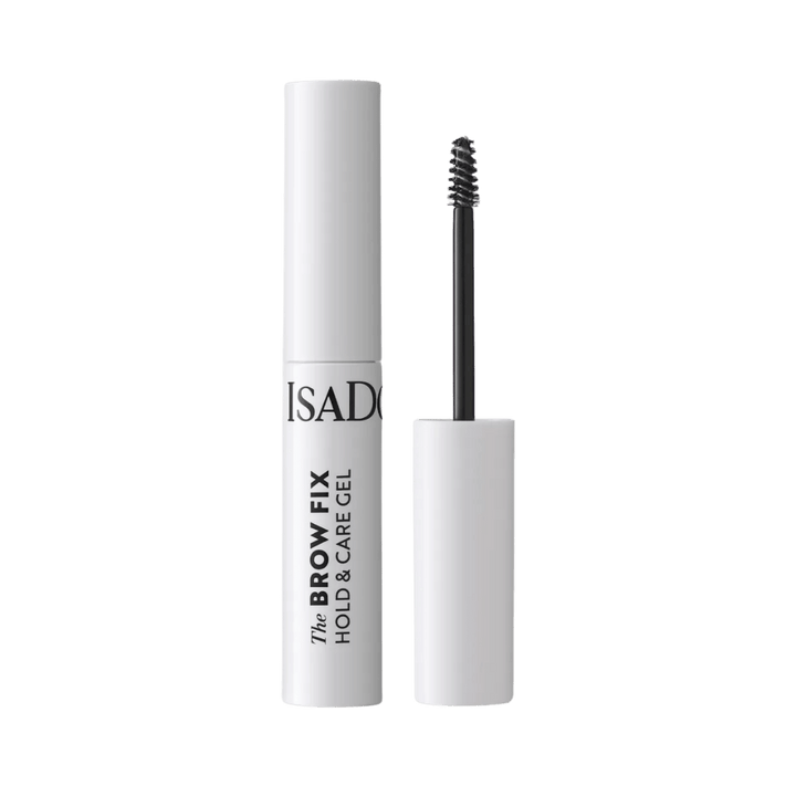 IsaDora The Brow Fix Hold & Care Gel 3.5ml clear brow gel with spoolie brush.