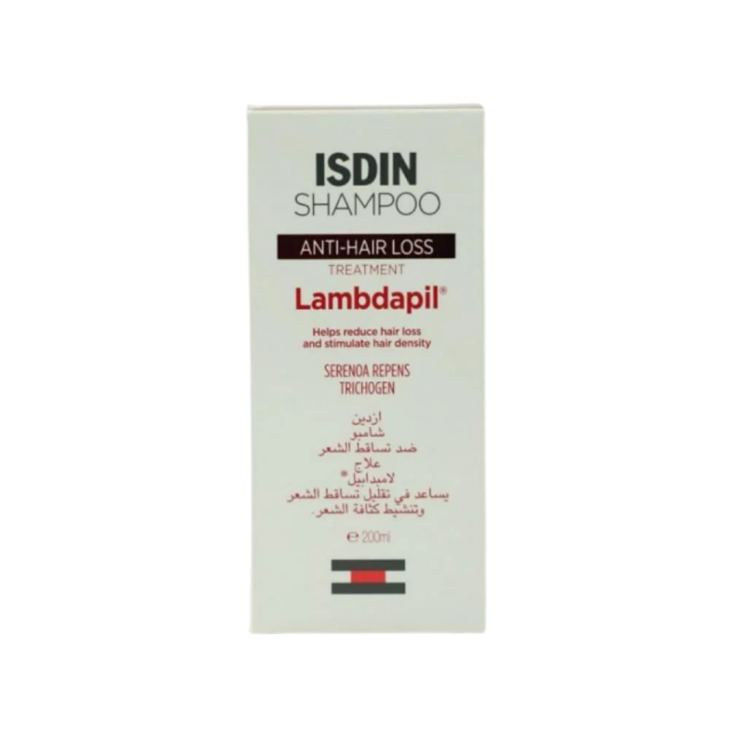 ISDIN Lambdapil anti-hair loss treatment shampoo, 200 ml, white retail box packaging