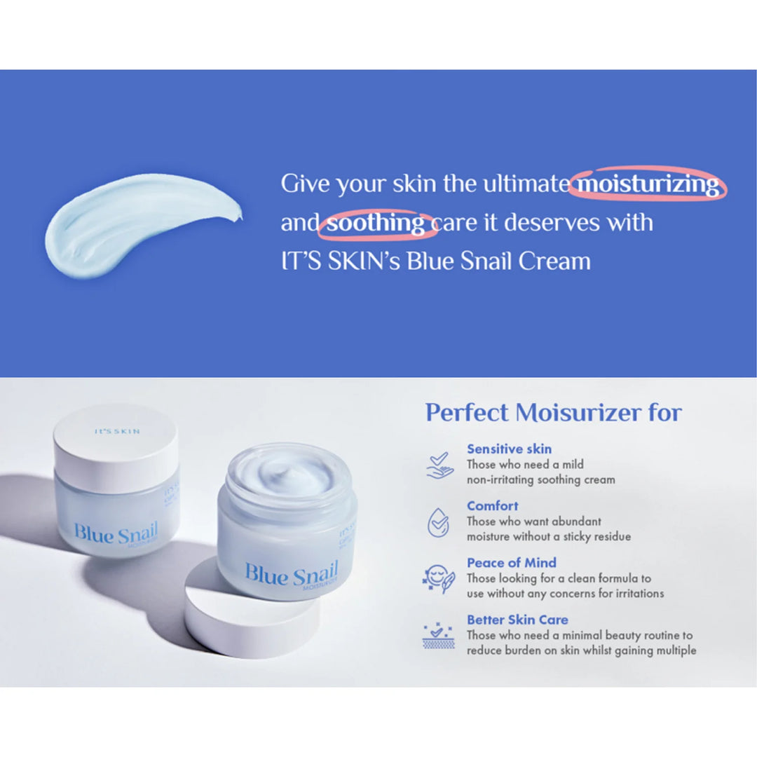 It'S SKIN Blue Snail Moisturizer - 50ml | مرطب إتس سكين بلو سنايل – 50 مل