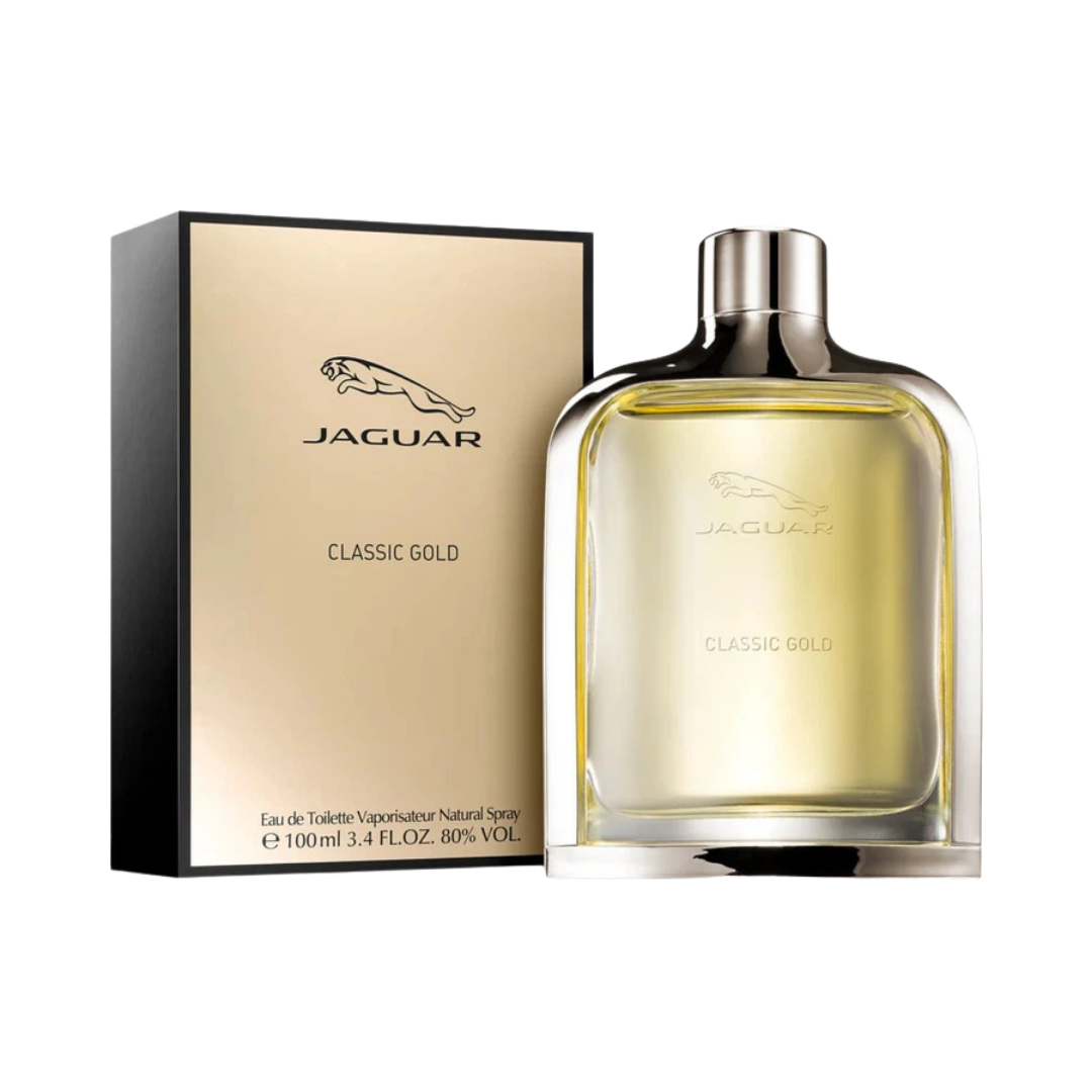 Jaguar Classic Gold Eau de Toilette for Men 100 ml bottle with packaging box