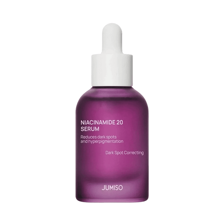 JUMISO Niacinamide 20 Serum, potent anti-pigmentation face serum, 40ml, pink bottle with white label.