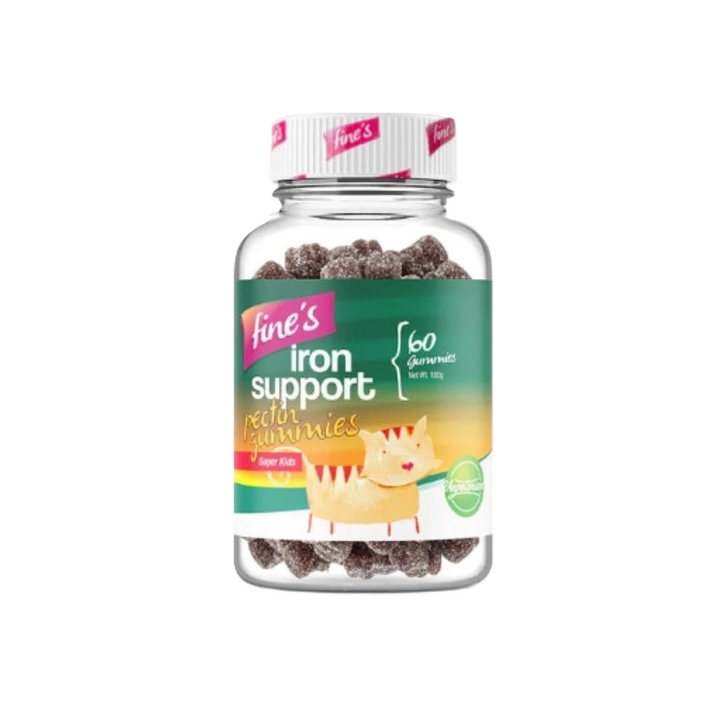 Fine's Iron Support + Fe - 60 Gummies | فاينز مكمل لدعم الحديد للأطفال - 60 غاميز
