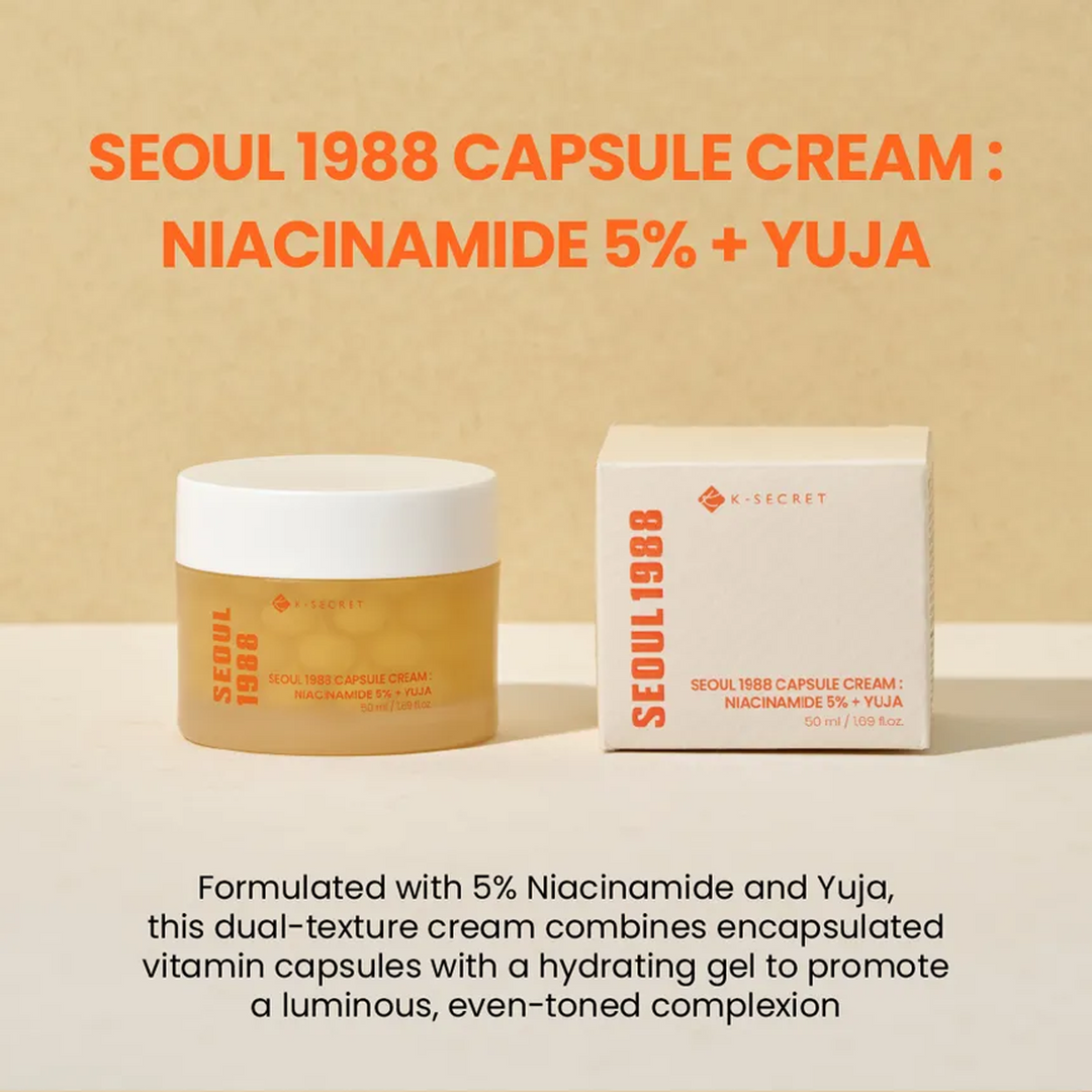 K-SECRET SEOUL 1988 CAPSULE CREAM NIACINAMIDE 5%+ YUJA - 50ml | سيول 1988 كريم كبسولة نياكيناميد 5% + يوجا - 50مل #4