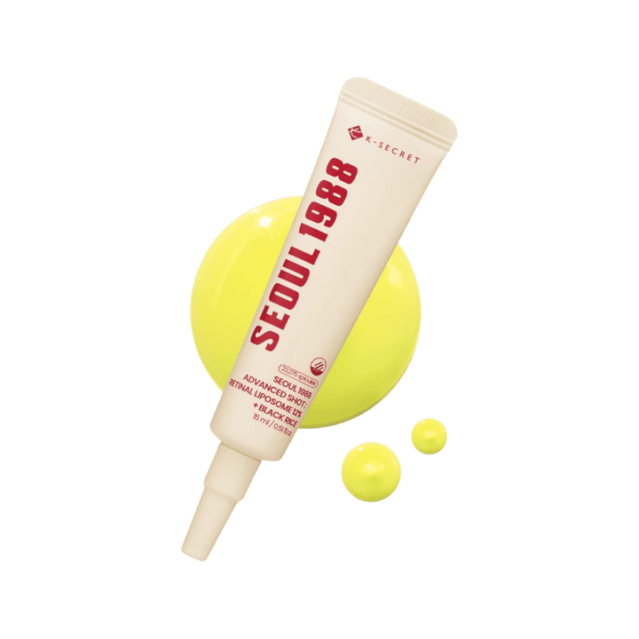 K-Secret Seoul 1988 Advanced Spot Liposome TX Black Rice 15ml cream tube with red lettering