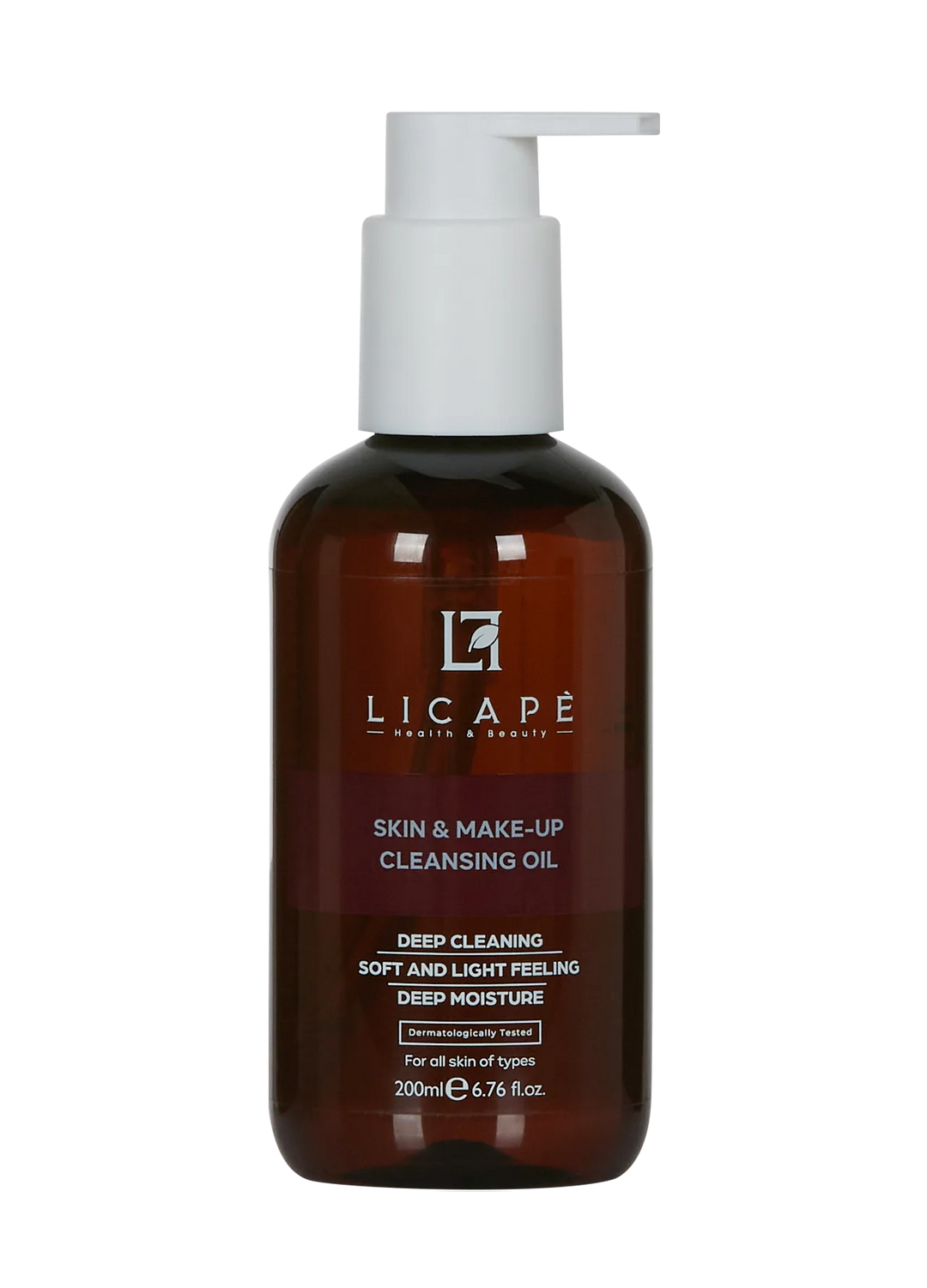 Licape skin and make-up cleansing oil pump bottle, deep cleansing facial oil remover for all skin types 200ml