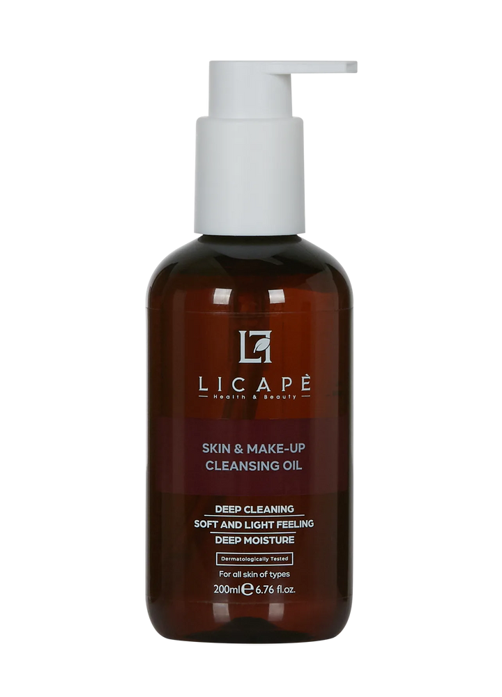 Licape skin and make-up cleansing oil pump bottle, deep cleansing facial oil remover for all skin types 200ml