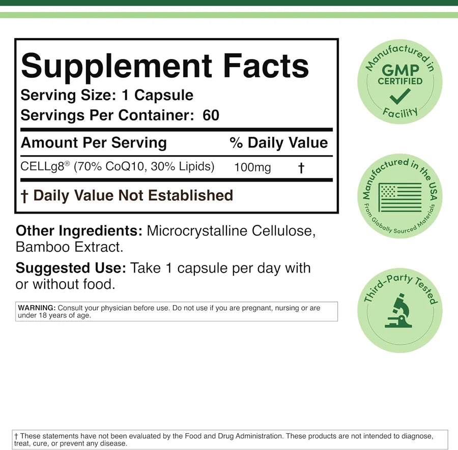 Double Wood Liposomal Coq 10 100mg - 60 Capsules | دوبل وود كوانزيم كيو 10 100 ملغ - 60 كبسولة