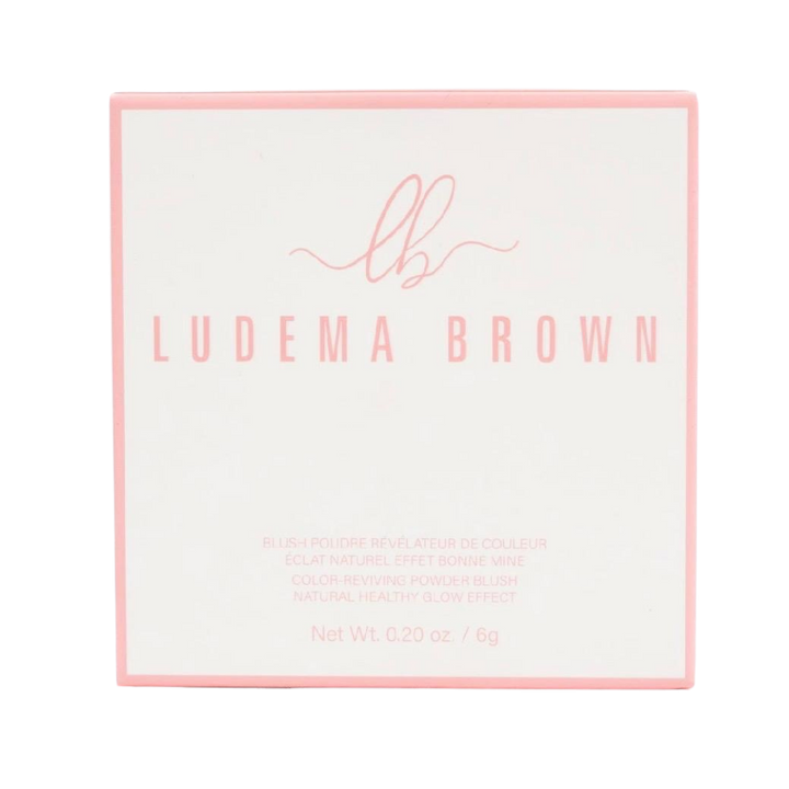 Ludema Brown Color Reviving Powder Blush 6g in pink square compact box 