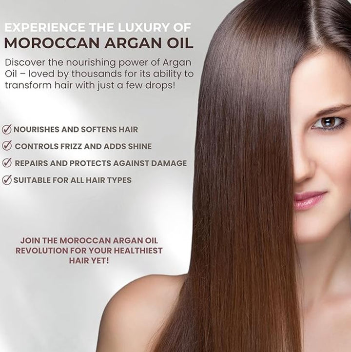 LUXURY Argan Oil Moisturizing Nourish & Soft Hair Serum - 100ml | لكجري سيروم زيت الأرغان المرطب والمغذي للشعر - 100 مل