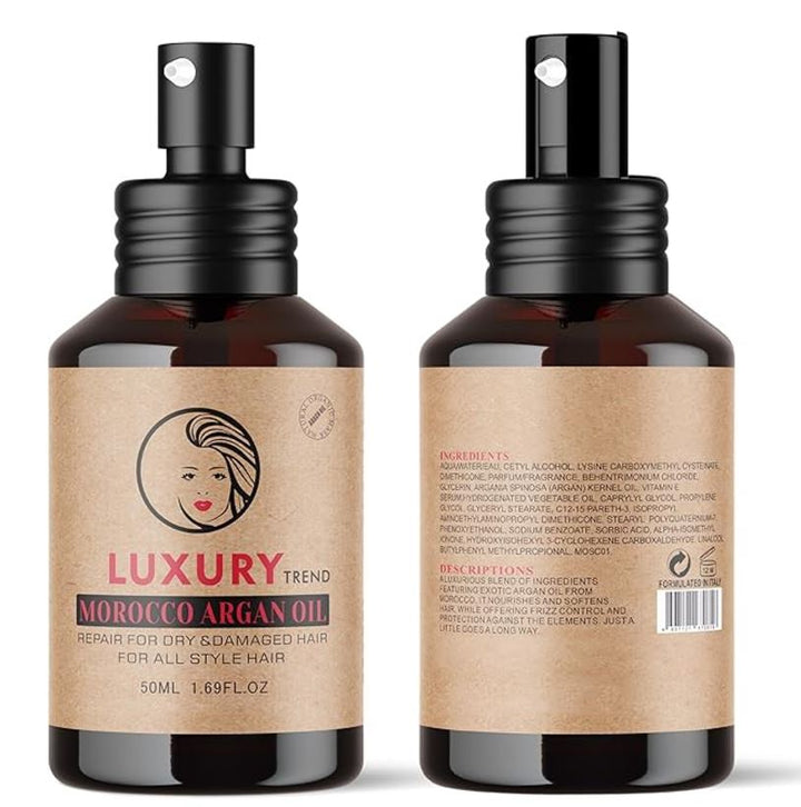 LUXURY Argan Oil Moisturizing Nourish & Soft Hair Serum - 100ml | لكجري سيروم زيت الأرغان المرطب والمغذي للشعر - 100 مل