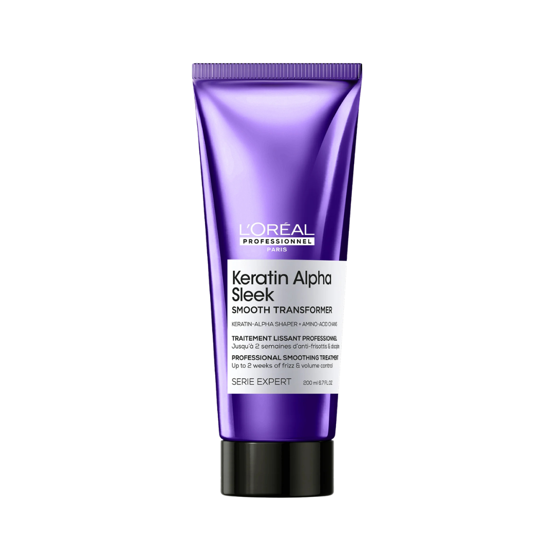 L’Oréal Professionnel Keratin Alpha Sleek Smoothing Treatment 200ml purple tube with black cap
